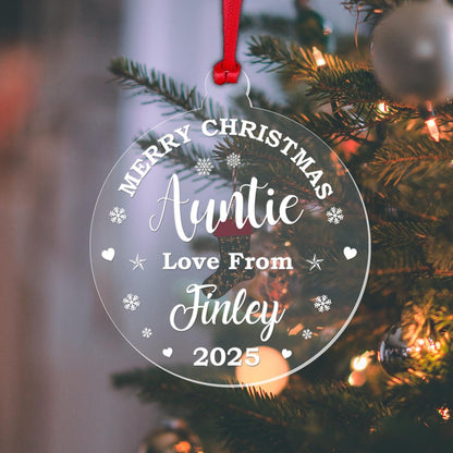 Personalised Christmas Bauble Aunt Mum Dad Teacher Any Name Xmas Decoration Gift