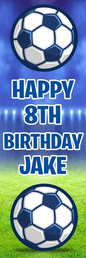 2x Personalised Football Birthday Banner: Custom Party Decoration For Kids Boys