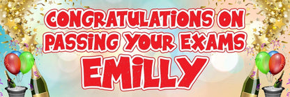 Personalised Congratulations Banner: New Job, Passing Exam, Champagne Theme (Set of 2)