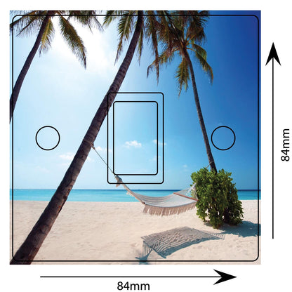 Maldives Tropical Beach Light Switch Sticker Cover Vinyl Skin Wall Decal Decor