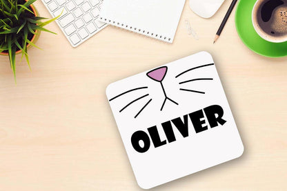 Personalised Mug And Coaster Gift Set Cat Kitty Face Birthday Christmas Tea Gift