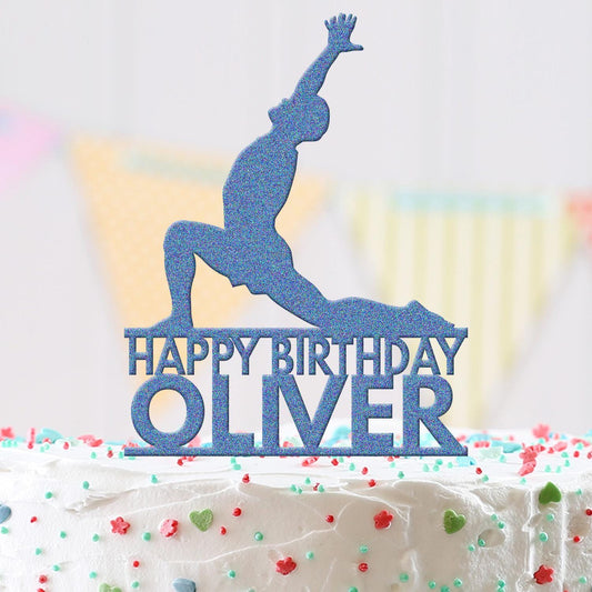 Personalised Acrylic Boy Yoga Spiritual Om Birthday Cake Topper Decoration Gift