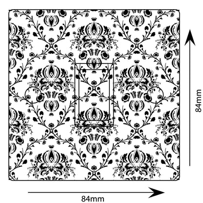 Vintage Black & White Pattern Vinyl Skin Light Switch Cover Skin Sticker Decal