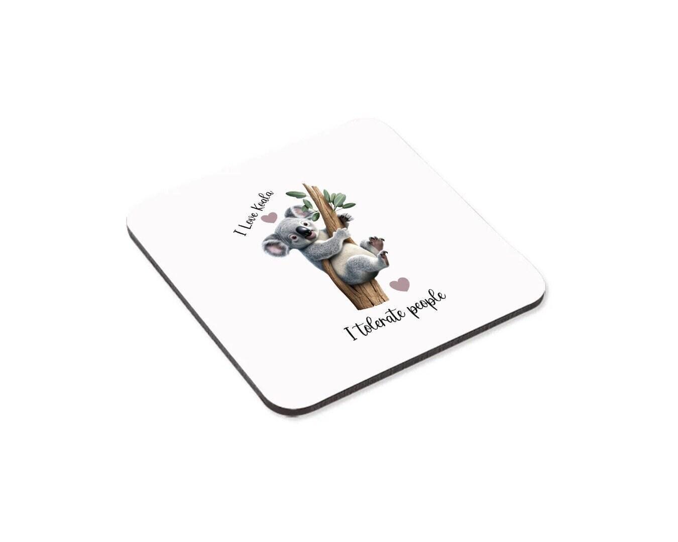 I Love Koala, I Tolerate People Mug & Coaster Set