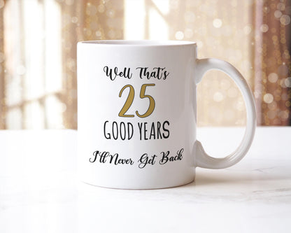 25th Work Anniversary Mug: Personalized Tea Cup Gift, UK Made