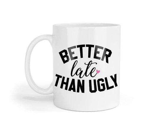 Better Late Than Ugly Mug & Coaster Set Sarcastic Birthday Office Colleague Gift