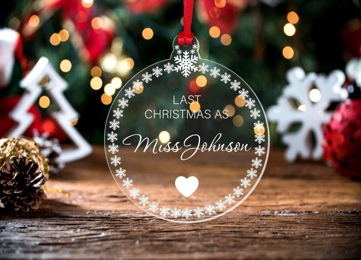 Personalised Last Christmas As Miss Bauble Xmas Hanging Ornament Decoration Gift
