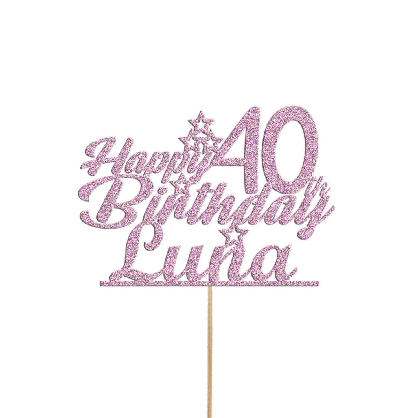 Personalised Glitter Cake Topper: Customise With Any Name & Age