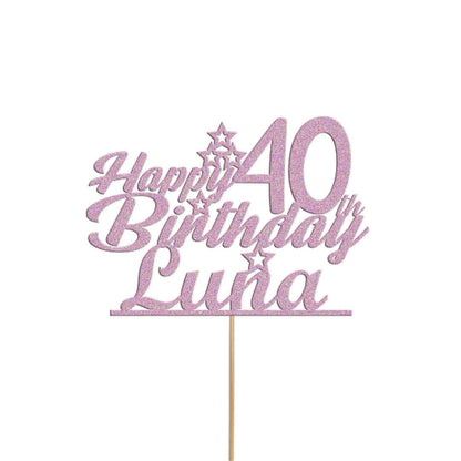 Personalised Glitter Cake Topper: Customise With Any Name & Age