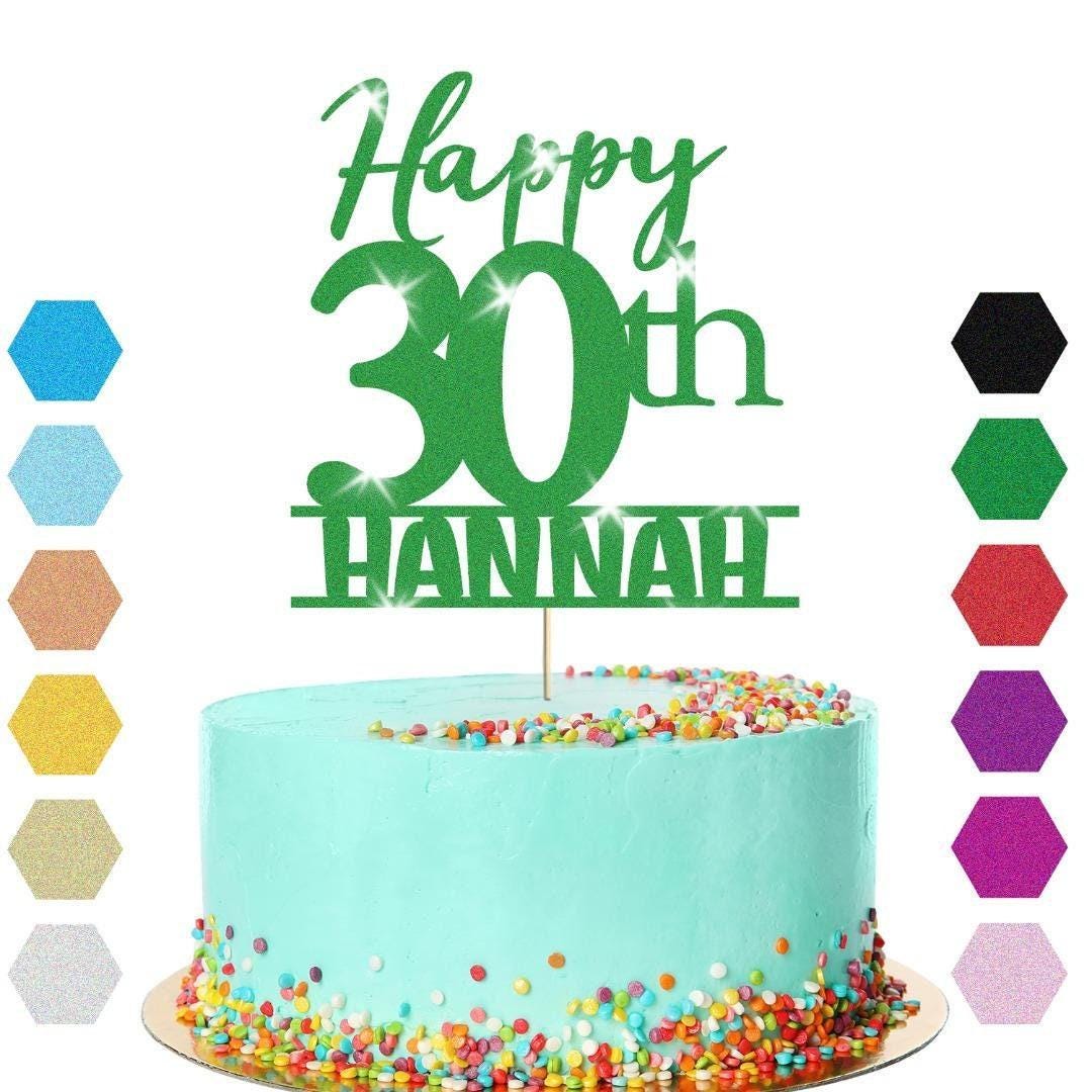 Personalised Name 30th Birthday Glitter Cake Topper Party Cake Decorations Gift