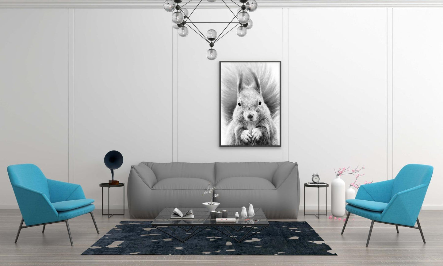 Squirrel Kids Bedroom Woodland Forest Animal Wall Art Home Decor Print Poster