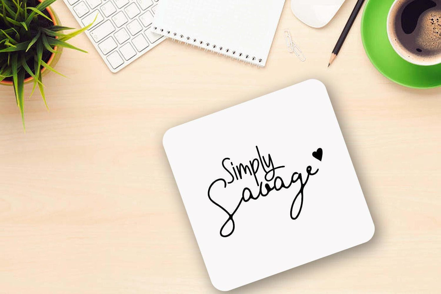 Simply Savage Mug & Coaster Set - Funny Novelty Gift