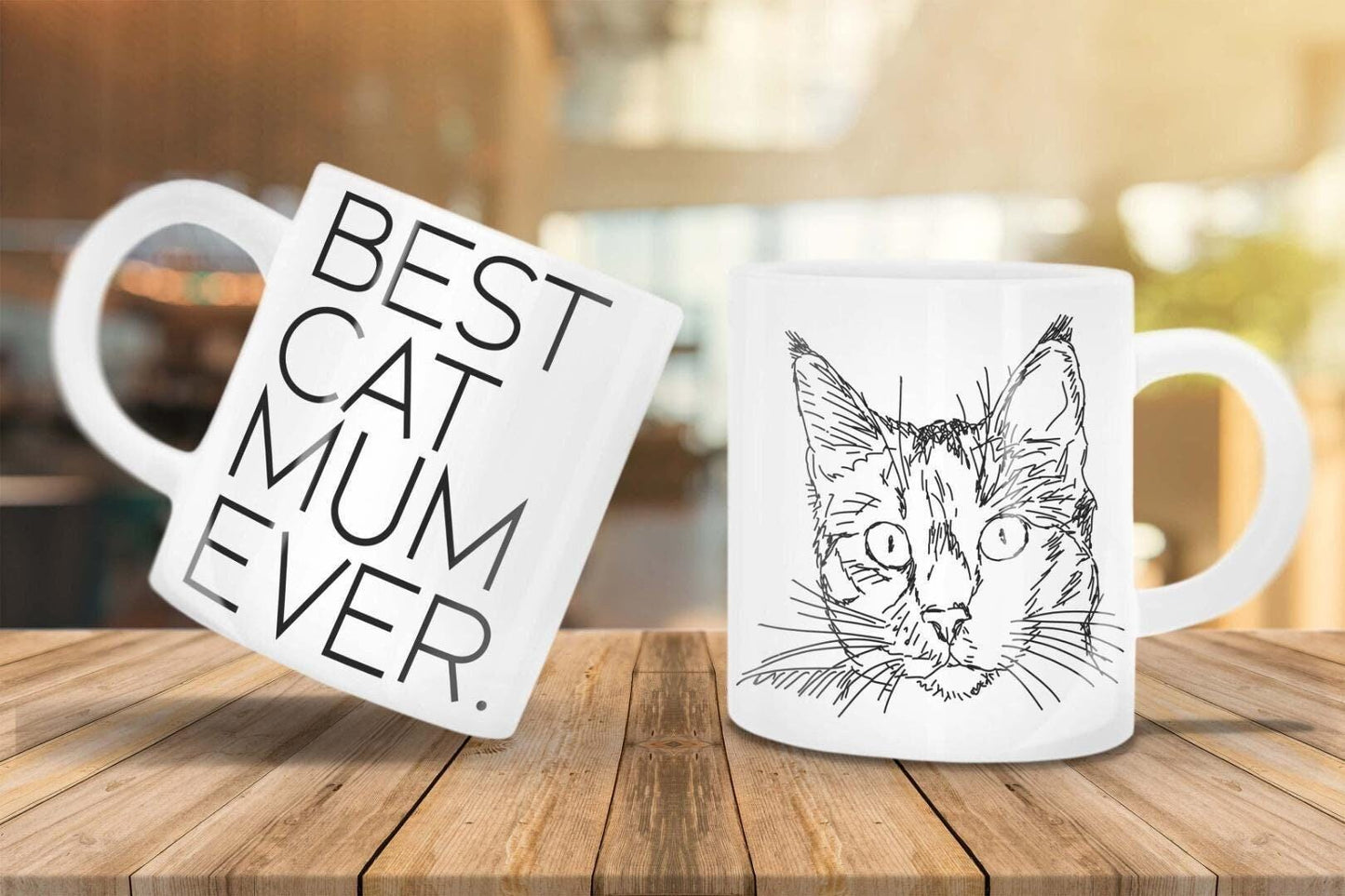 Mug & Coaster Gift Set Best Cat Mum Ever Mothers Day Birthday Tea Gift Keepsake