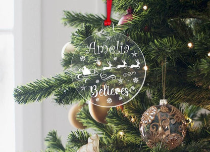 Personalised Name Christmas Bauble Xmas Tree Hanging Ornament Decoration Gift
