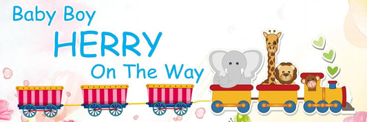 2 Personalised Baby Shower Banner Gender Reveal Party Celebration Girl Boy Announcement Posters