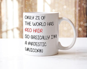 Red Hair Mug & Coaster Set: Funny Birthday Gift
