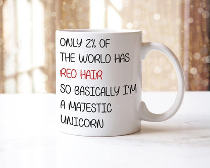 Red Hair Mug & Coaster Set: Funny Birthday Gift