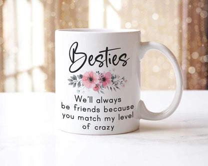 Bestie Mug And Coaster Gift Set Funny Leaving Work Colleague Birthday Xmas Gifts