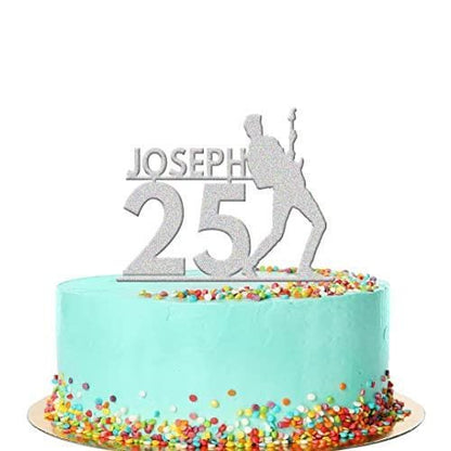 Personalised Guitar Birthday Cake Topper Guitarist Musician Acrylic Decoration