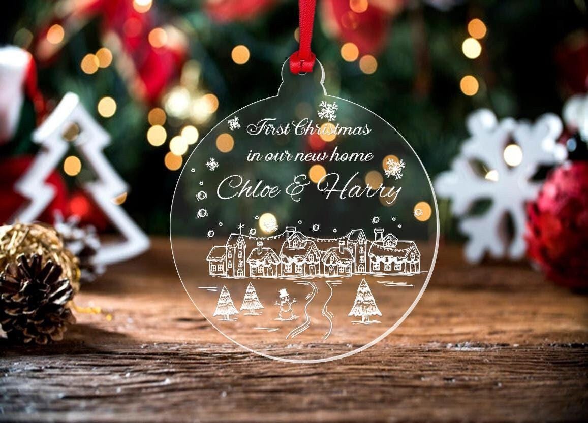 Personalised First Christmas New Home Bauble: Acrylic Ornament Keepsake