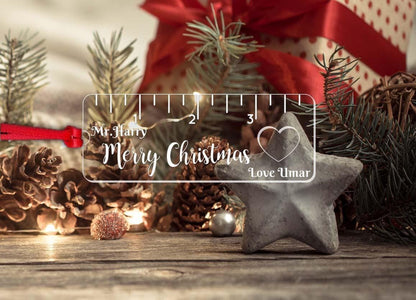 Personalised Christmas Bauble Math Teacher Nursery Childminder Ruler Ornament