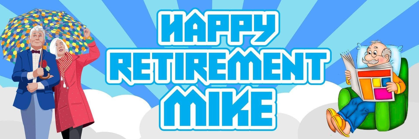 Personalised Retirement Party Banners: Custom Celebration Decorations (Set of 2)