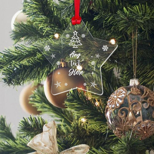 Personalised Star Christmas Bauble Custom Text Any Text Here Chirstmas Gift  Xmaskeepsakebauble