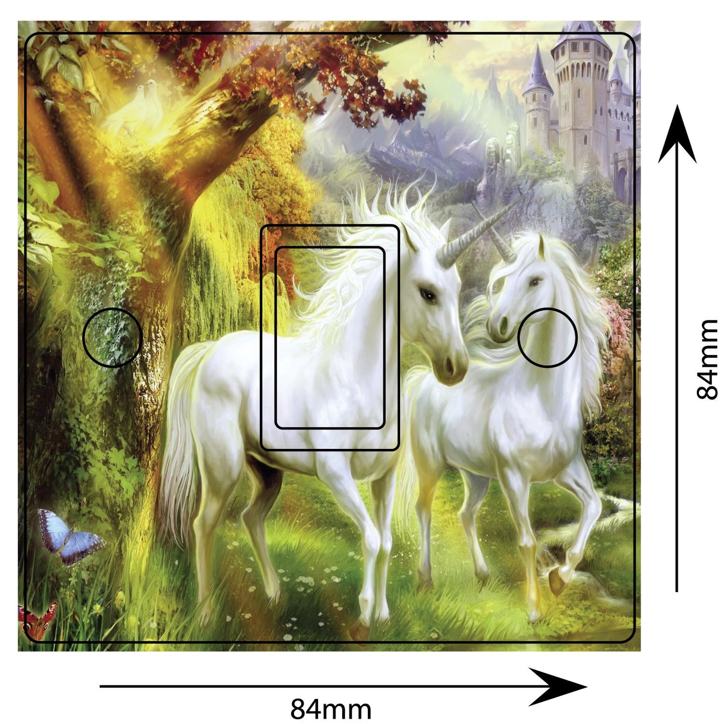 Fantasy Unicorn Island #3 3d Light Switch Sticker Cover Vinyl Skin Wall Decal