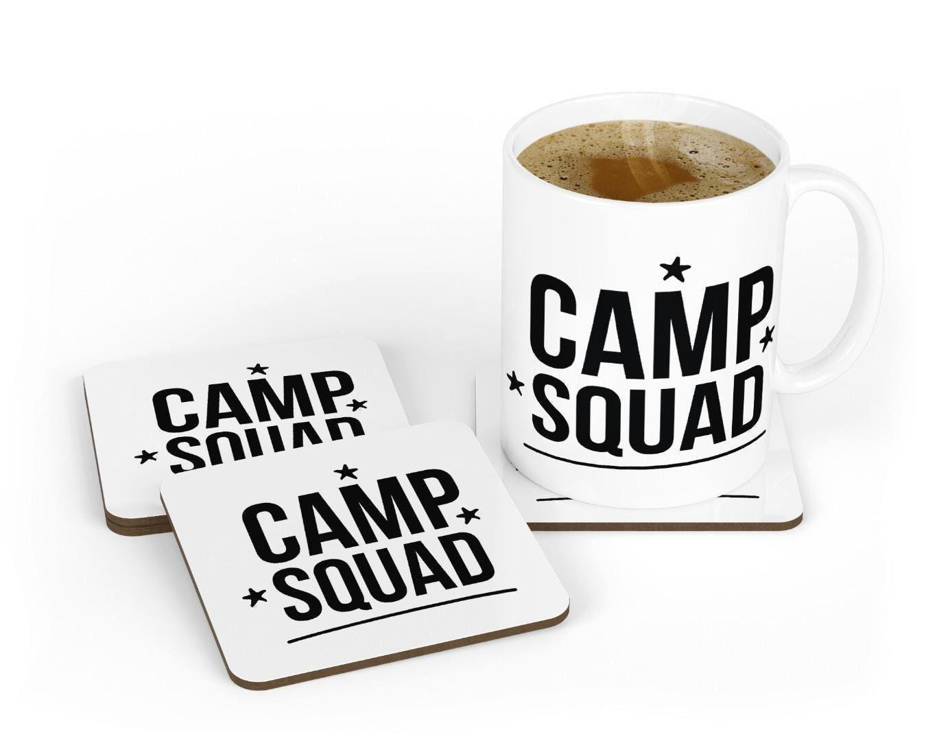 Camp Squad Mug & Coaster Set Adventure Camping Lover Birthday Friend Xmas Gift