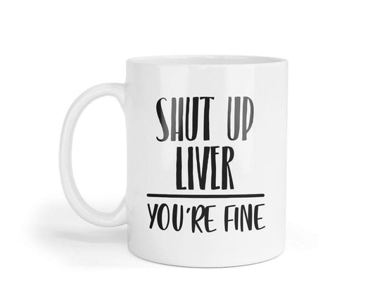 Funny 'Shut Up Liver' Novelty Coffee Mug & Coaster Set