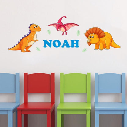 Personalised Dinosaur Wall Sticker Name Decal Vinyl Girls Boys Kids Nursery Bedroom