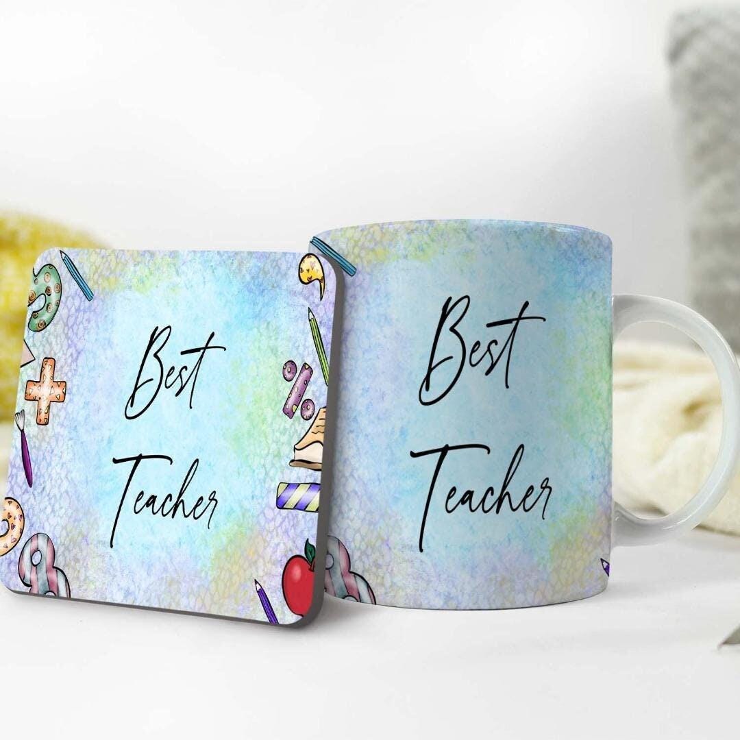 Best Teacher Mug And Coaster Gift Set School Leavers Gift Thank You Teacher Gift