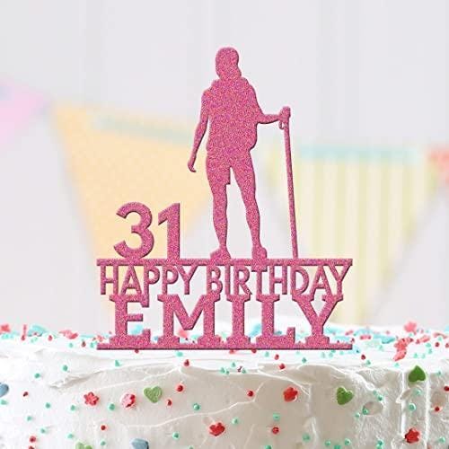 Personalised Acrylic Hiking Mountain Girls Birthday Cake Topper Decoration Gift