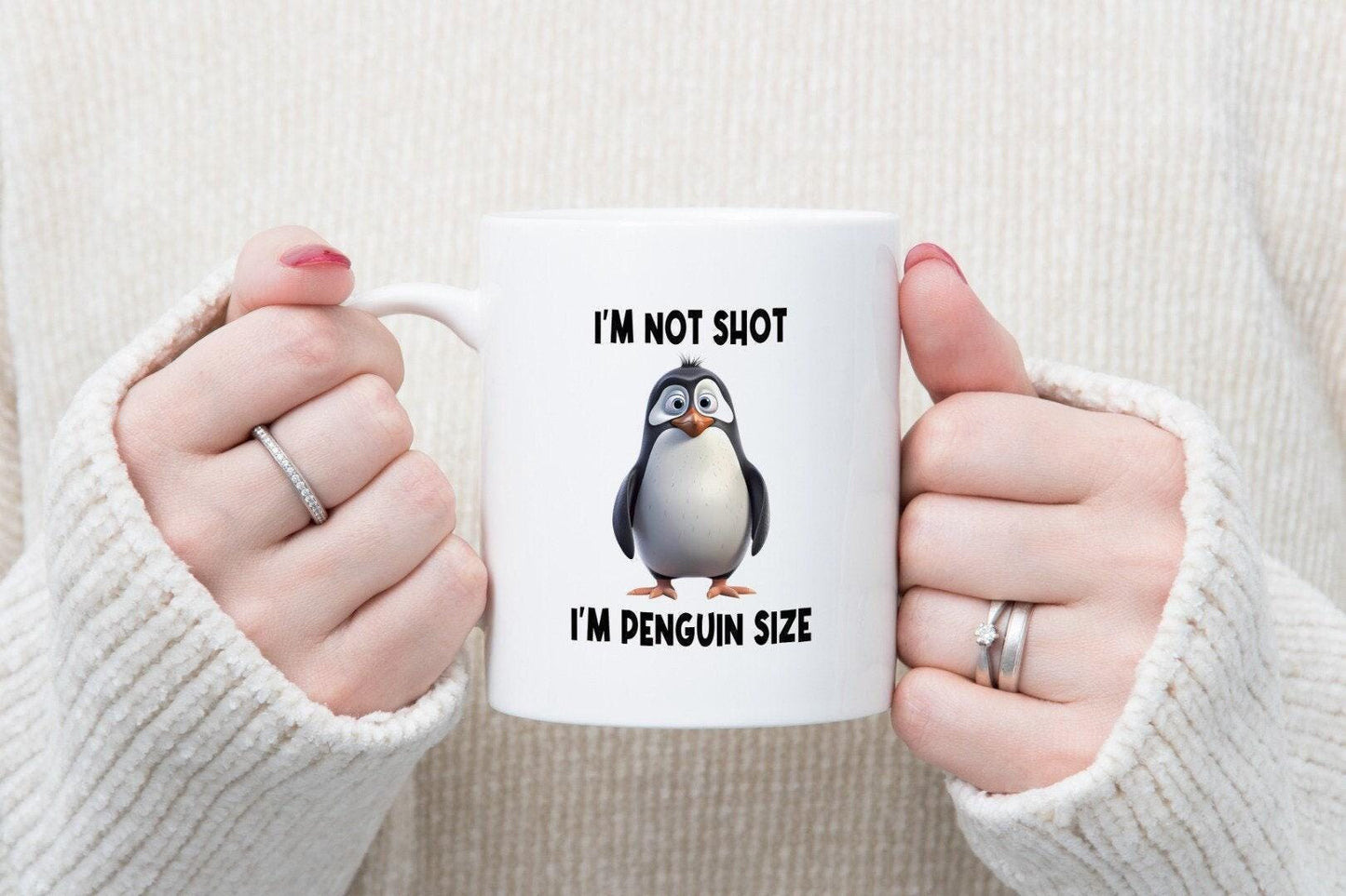 Penguin Size Funny Mug & Coaster Set
