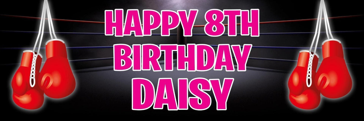 Personalised Boxing Birthday Banner: Sports Party Decoration (Set of 2)