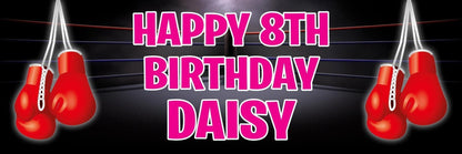 Personalised Boxing Birthday Banner: Sports Party Decoration (Set of 2)