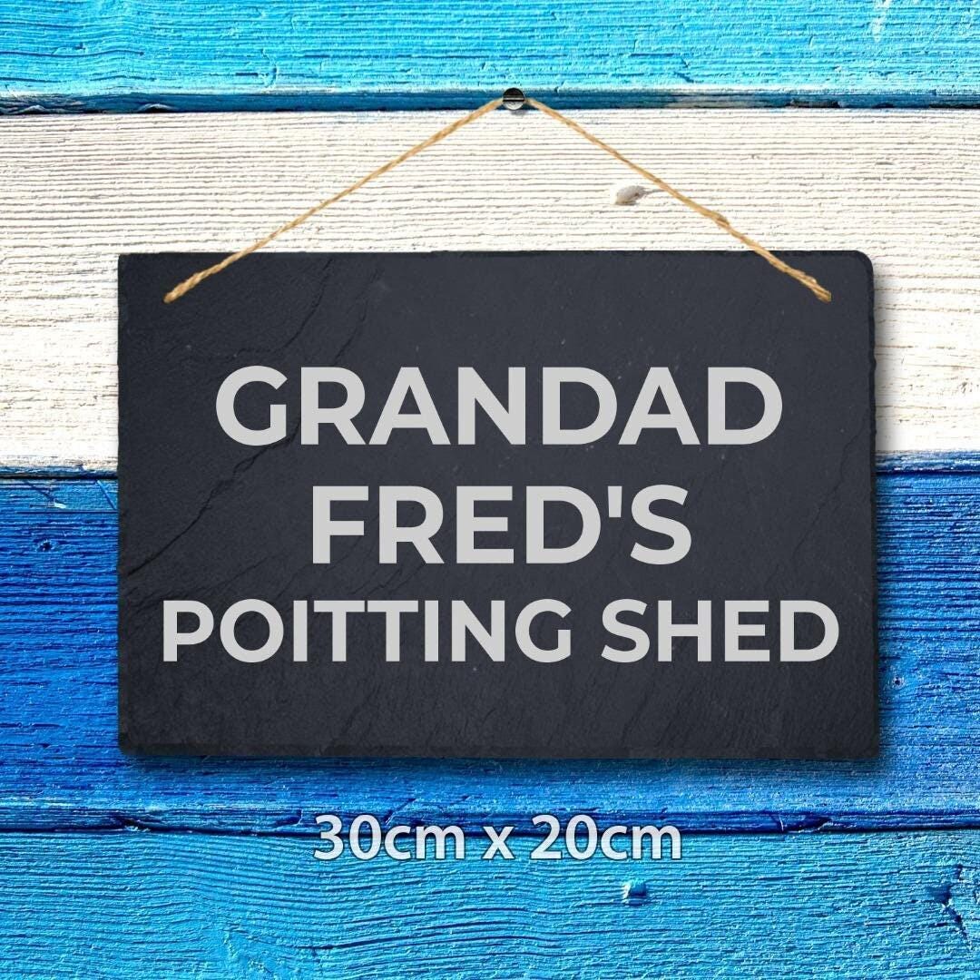 Personalised Slate Plaque Sign Shed Garden Laser Engraved Stone