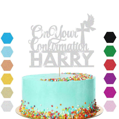 Personalised On Your Confirmation Dove Cake Topper Congratulation Birthday Cake Any Name