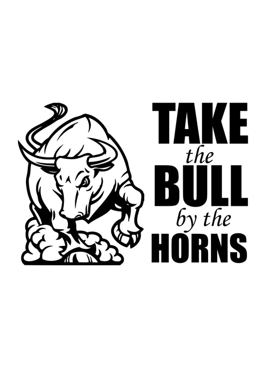 Take In Bull With Stencil Inspirational Positive Thought Quote Poster Print Wall