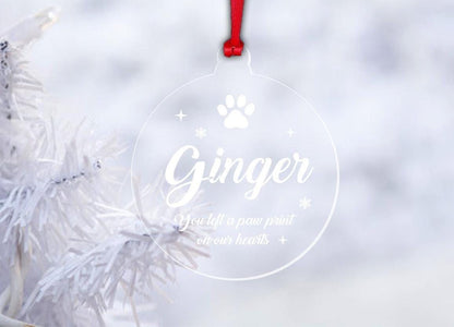 Personalised Pet Memory Christmas Bauble Dog Cat Memorial Hanging Xmas Tree Gift