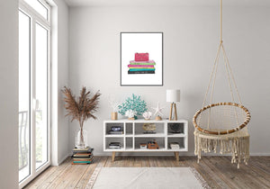 Handbag Books Girls Bedroom Modern Fashion Wall Art Home Room Decor Print Poster