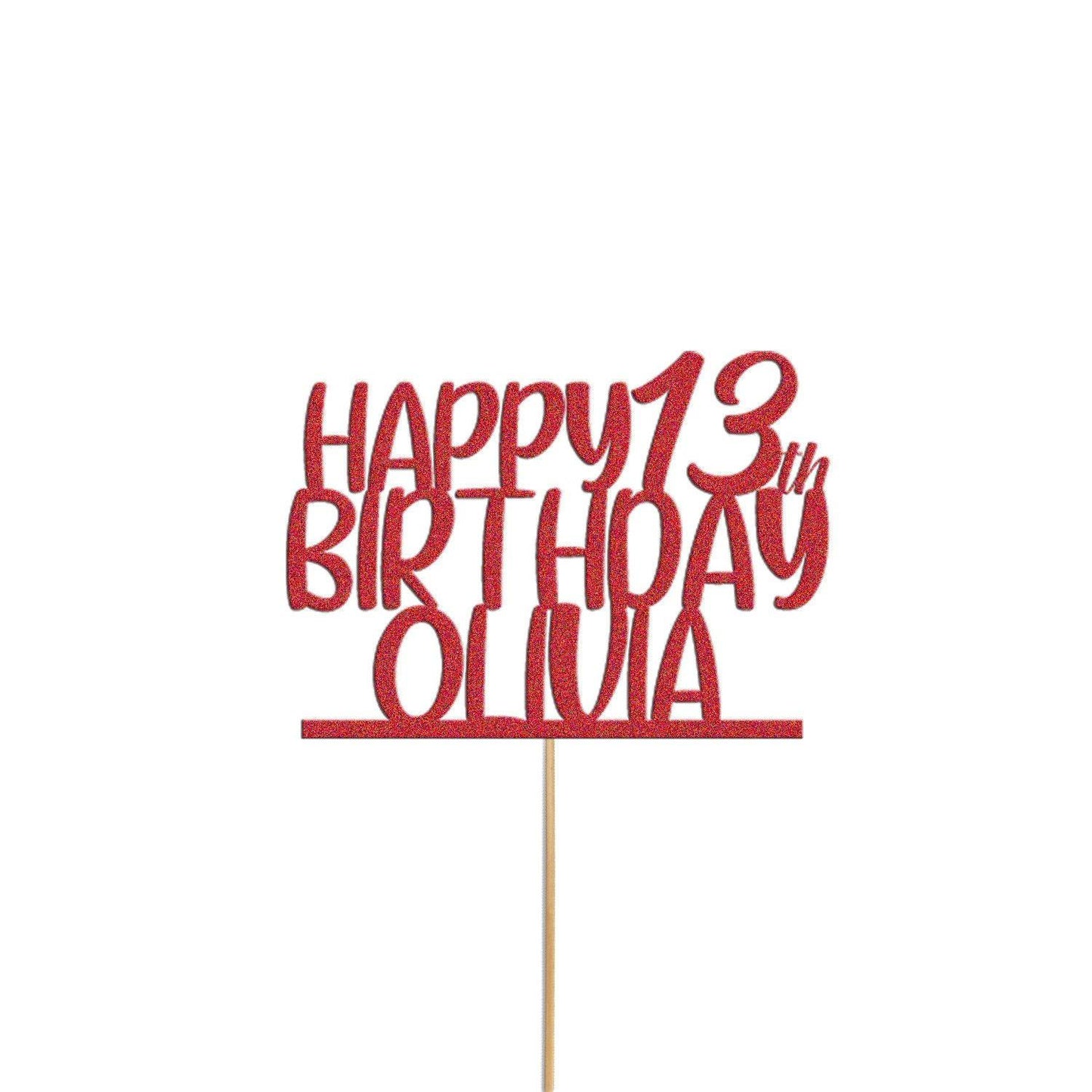 Personalised Glitter Birthday Cake Topper: Custom Name & Age