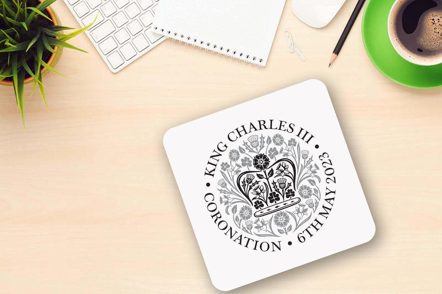 Kings Charles III Coronation Mug & Coaster Royal Crown Souvenir Memorabilia Gift