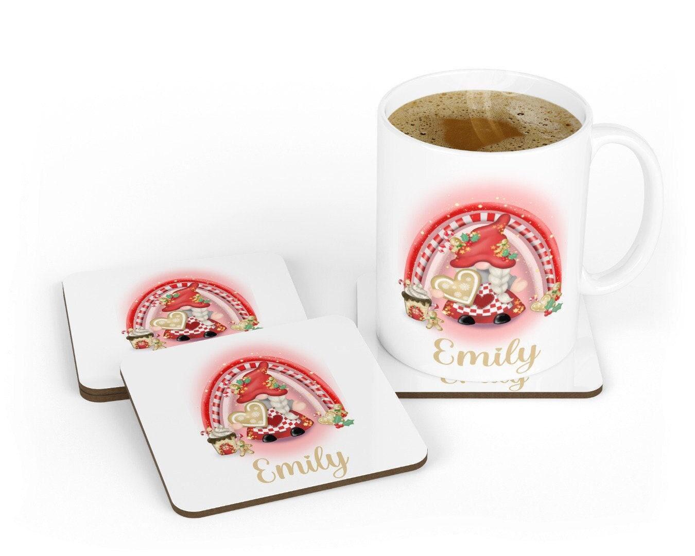 Personalised Christmas Gonk Mug & Coaster Set: Secret Santa Gift