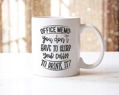 Funny Office Memo Coffee Mug & Coaster Set: Geek Humor Gift