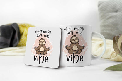 Funny Sloth Coffee Mug and Coaster Gift Set