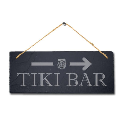 Tiki Bar Laser Engraved Hanging Slate Restaurant Club Bar Pub Decor Plaque Sign