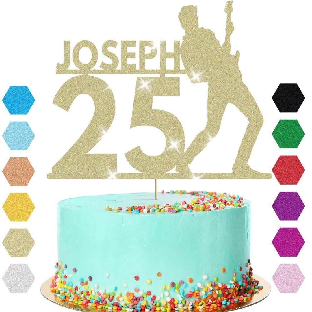 Guitar Birthday Cake Topper Personalised Musician Cake Decoration Any Name Age