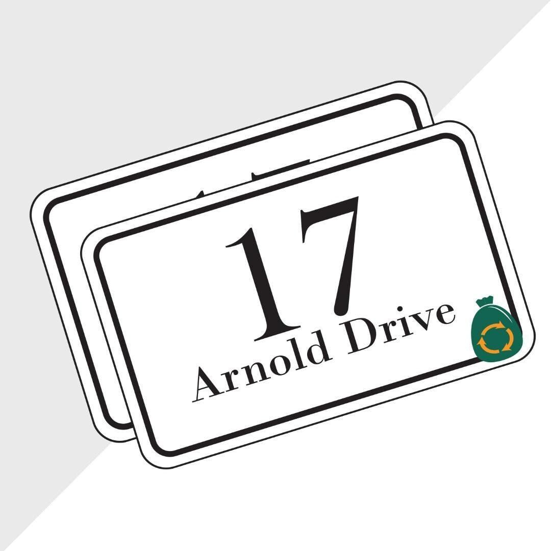 Personalised Wheelie Bin Sticker: Custom House Number & Street Name