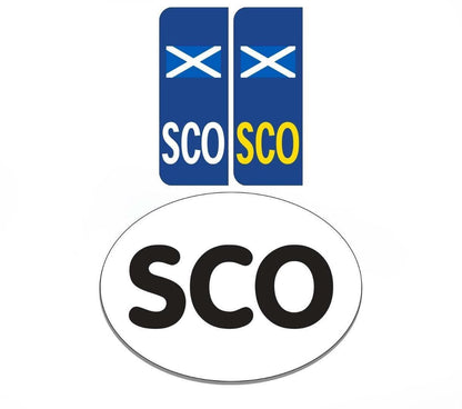 4 Pack Scottish Flag Oval Vinyl Car Stickers